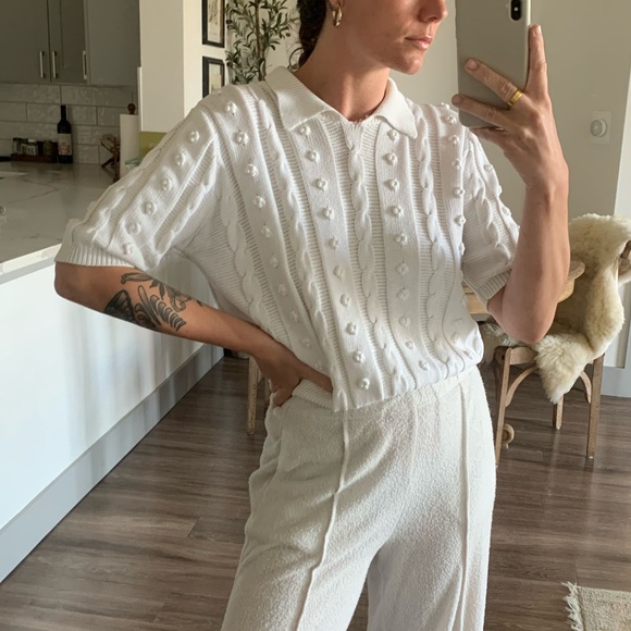 Vintage Knit Collared Top - Picture 2 of 11